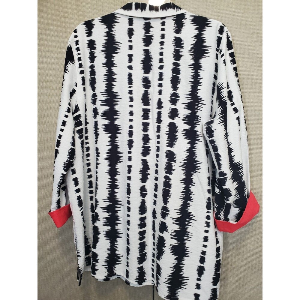 Ali Miles Ikat Print Henley Neck Tunic with Pockets Size XL Artsy Lagenlook - Picture 7 of 7